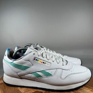 Reebok Classic Leather White Sneakers Men 11‎ Casual Shoes Lace Up Comfort